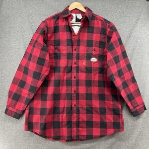 NEW RASCO Fire Resistant Workwear Shirt Men's Large Red Black Buffalo Plaid